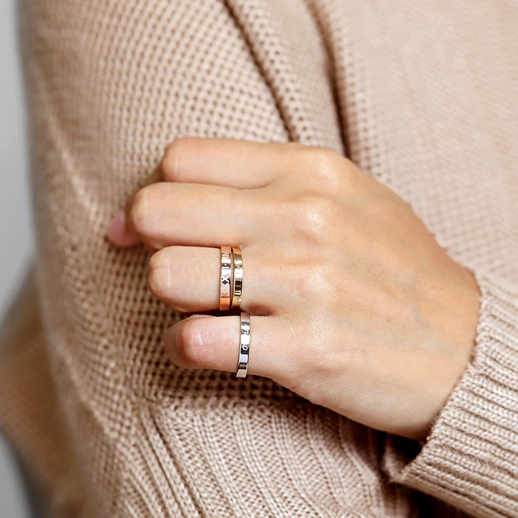 925 Sterling Silver Personalized Engraved Ring, Engraved Band