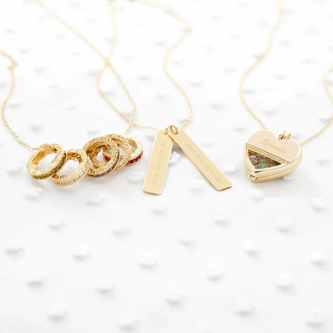 925 Sterling Silver Custom Stackable Eternity Birthstone Charm Necklace