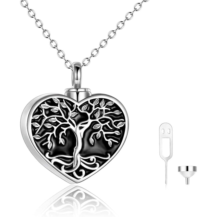 925 Sterling Silver Tree of Life Cremation Jewelry for Ashes Memory Urn Necklace