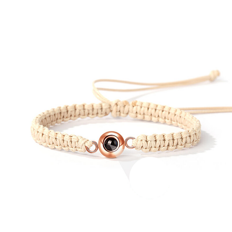 Personalized Braided Black Rope Photo Projection Bracelet Sweet Cool Gift