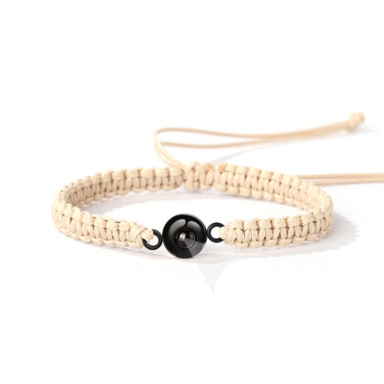 Personalized Braided Black Rope Photo Projection Bracelet Sweet Cool Gift
