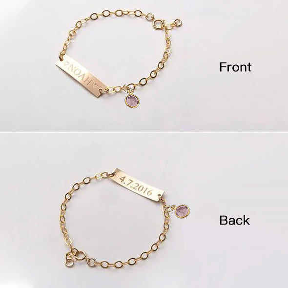 925 Sterling Silver Custom Toddler Baby Name Bracelet