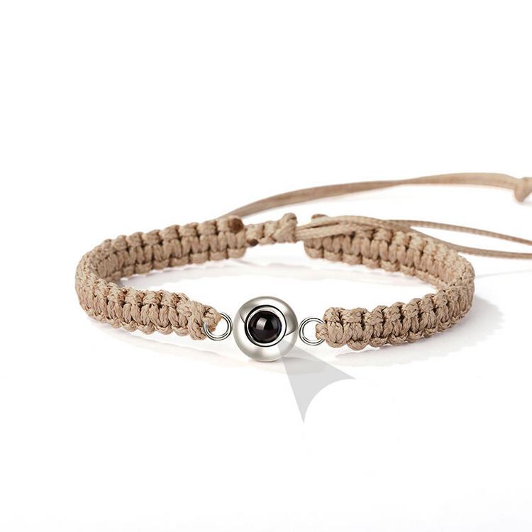 Personalized Braided Black Rope Photo Projection Bracelet Sweet Cool Gift