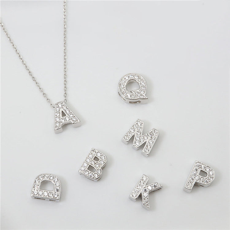 925 Sterling Silver Initial Necklace For Women With Zirconia Vote Necklace