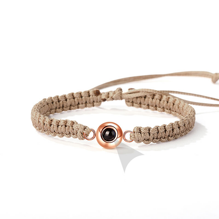 Personalized Braided Black Rope Photo Projection Bracelet Sweet Cool Gift