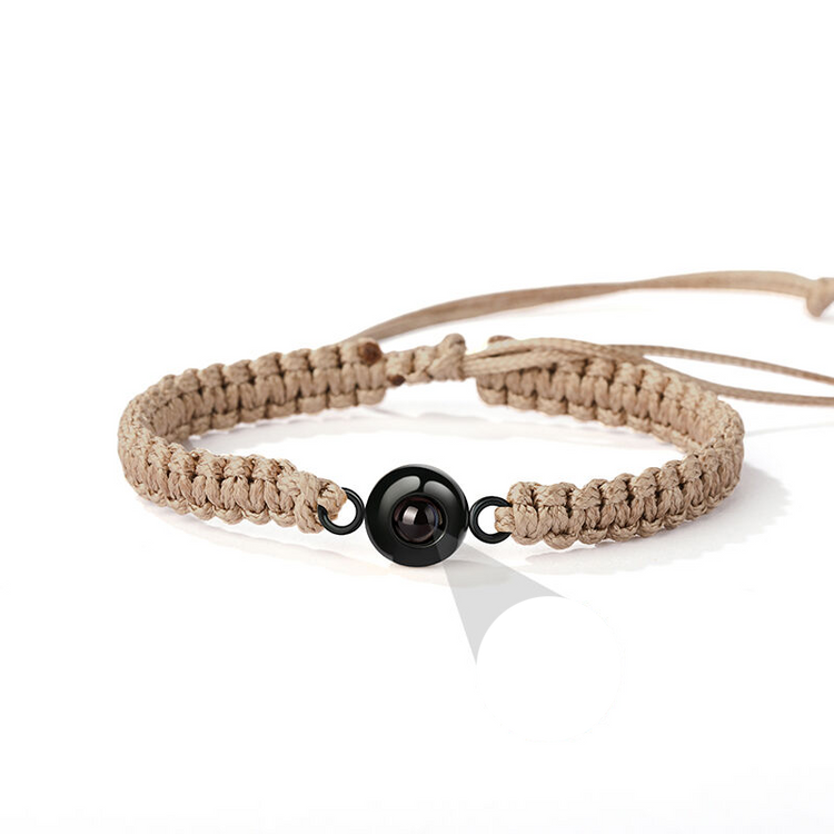 Personalized Braided Black Rope Photo Projection Bracelet Sweet Cool Gift