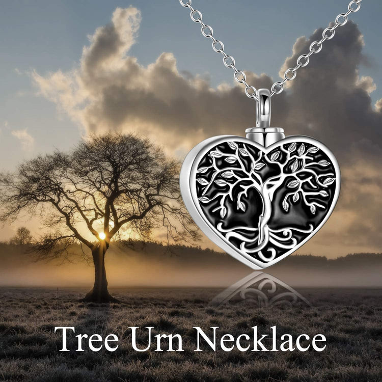 925 Sterling Silver Tree of Life Cremation Jewelry for Ashes Memory Urn Necklace