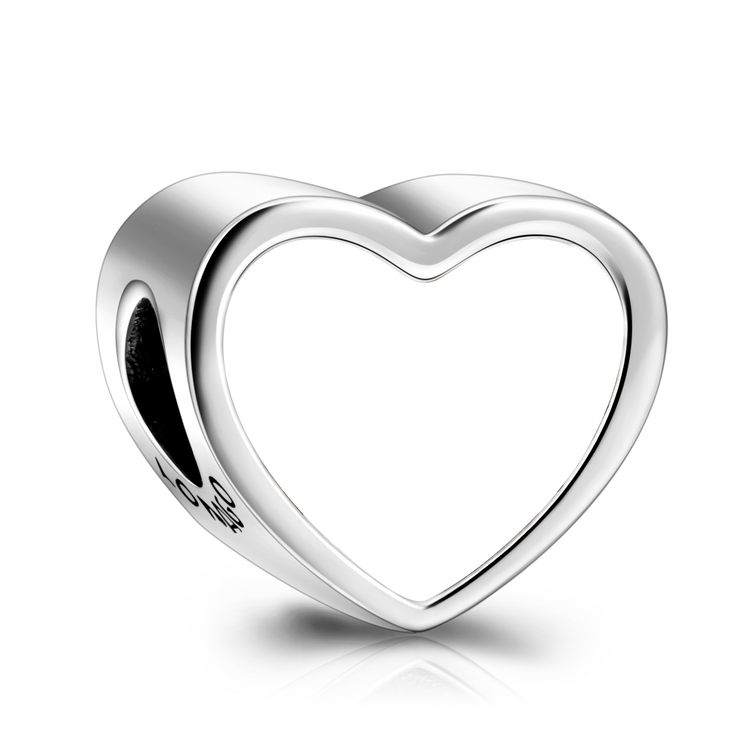 Personalized Photo Love Heart Charm in 925 Sterling Silver - onlyone