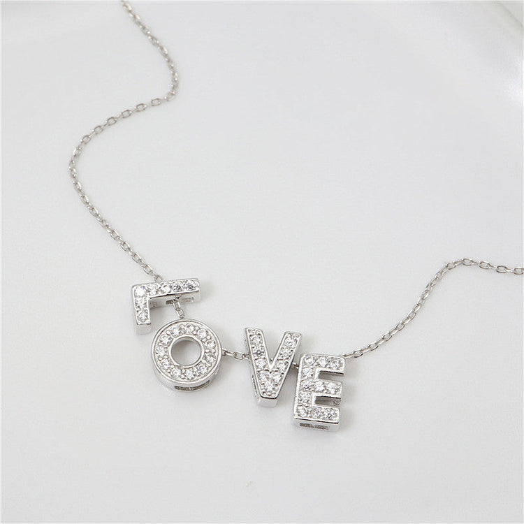 925 Sterling Silver Initial Necklace For Women With Zirconia Vote Necklace
