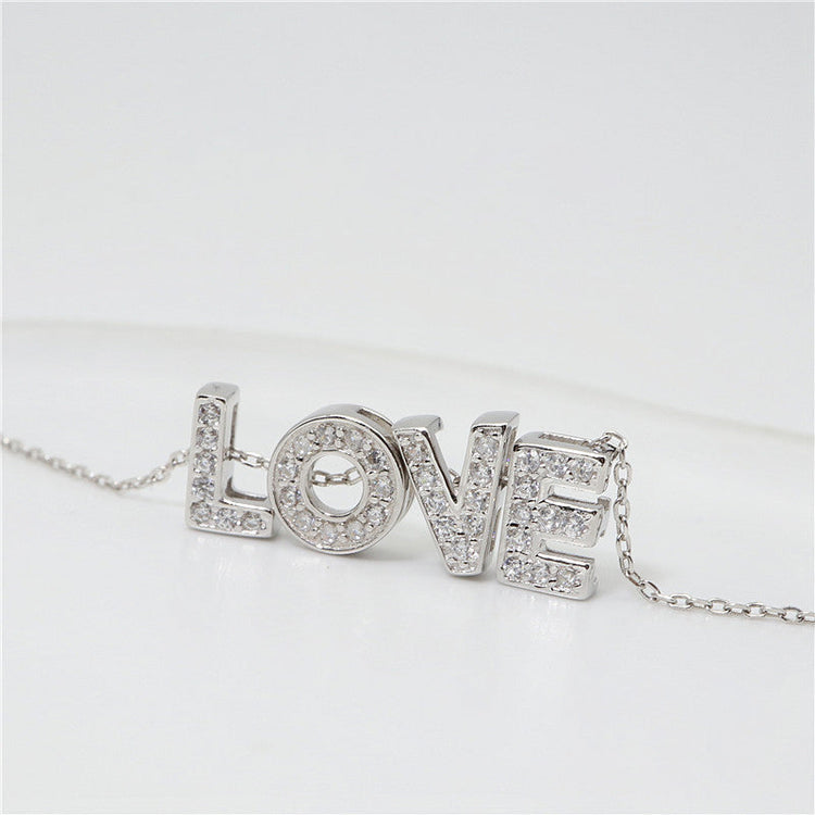 925 Sterling Silver Initial Necklace For Women With Zirconia Vote Necklace