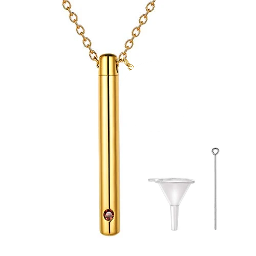 Collier commémoratif de pierre de naissance des cendres de crémation gravé sur mesure en argent sterling 925, urne de bijoux de crémation pour transporter les cendres d'un être cher