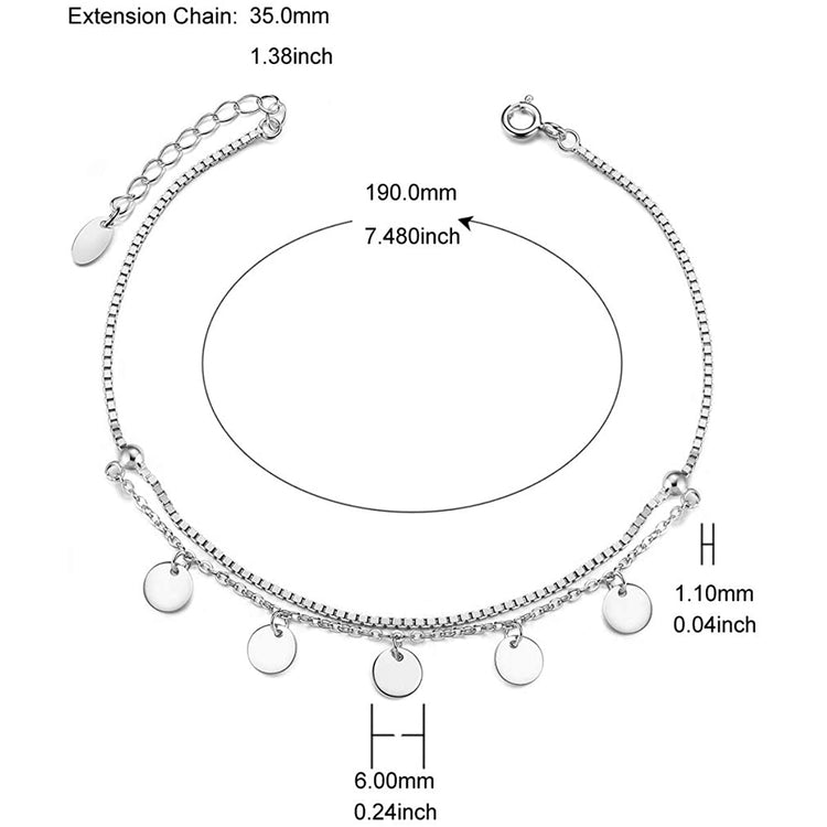 Split-level 925 sterling silver fashion anklet custom anklet - onlyone