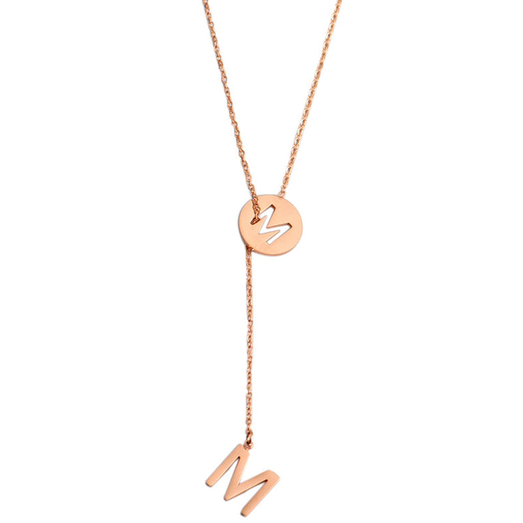925 Sterling Silver Y Lariat Initial Necklace