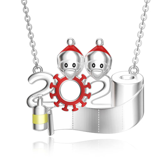 925 Sterling Silver Snowman Family Nameplated Necklace