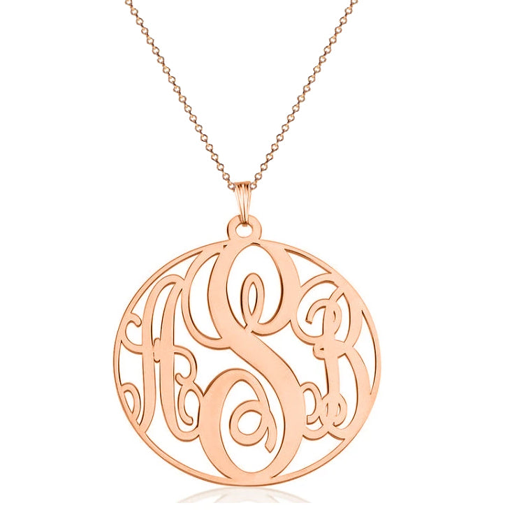 925 Sterling Silber Anfangs monogramm Halskette