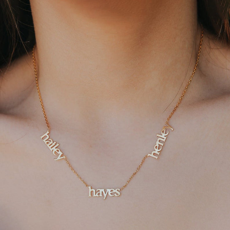 925 Sterling Silver Multiple Name Necklace, Nameplated Necklace, Gift For Her