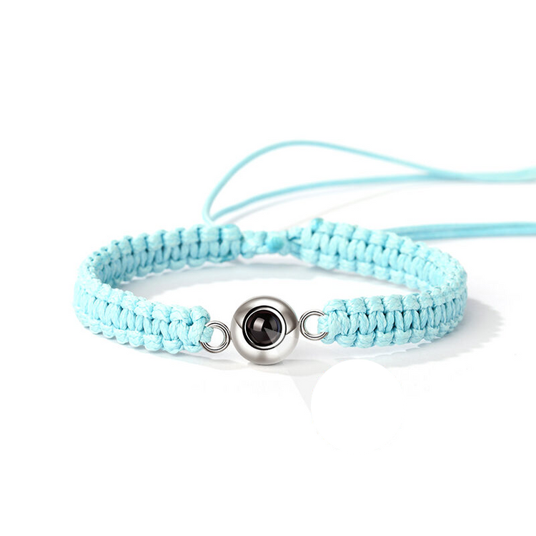 Personalized Braided Black Rope Photo Projection Bracelet Sweet Cool Gift