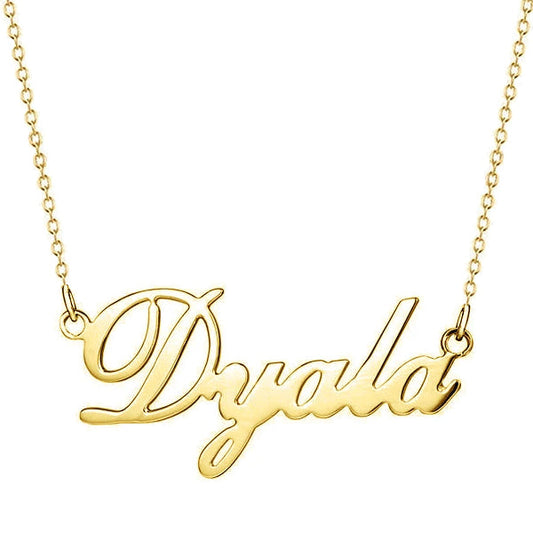 925 Sterling Silver "Dyala " Style Custom Name Necklace Nameplate Necklace