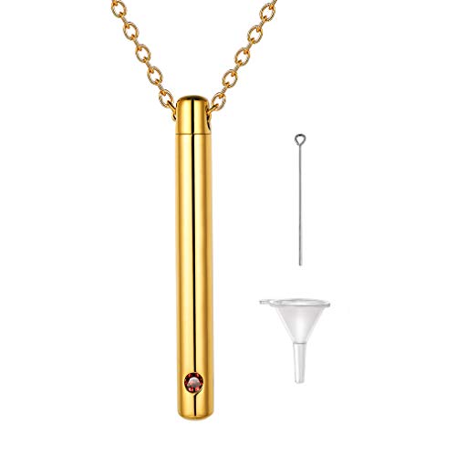 925 Sterling Silver Custom Engraved Cremation Ashes Birthstone Memorial Necklace, Creamation Jewerly Urn For Carry Loved One's Ashes - onlyone