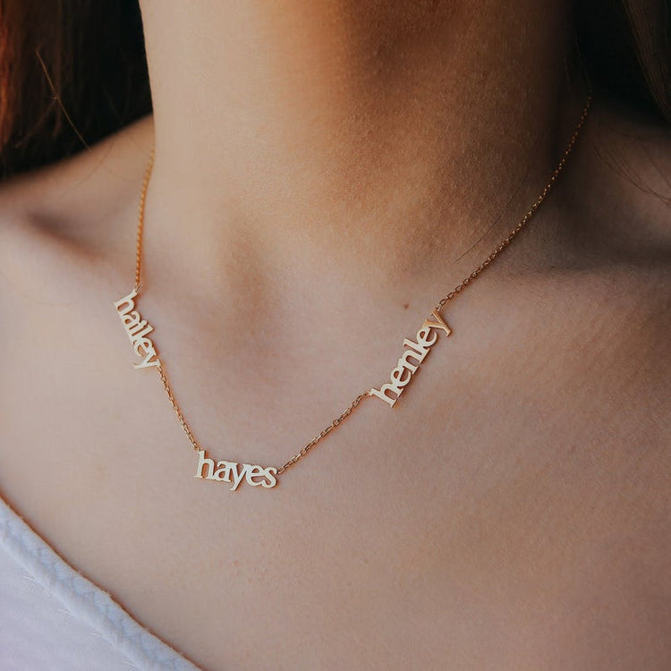 925 Sterling Silver Multiple Name Necklace, Nameplated Necklace, Gift For Her