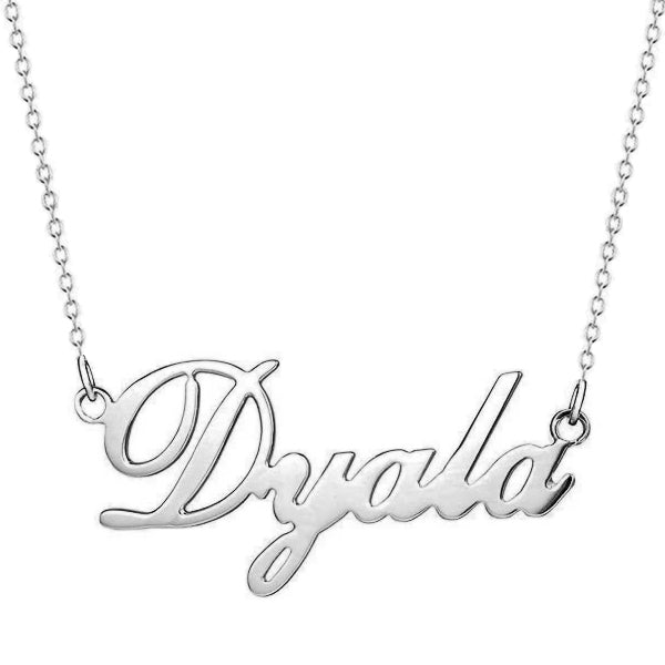 Collier avec plaque signalétique en argent sterling 925 "Dyala"