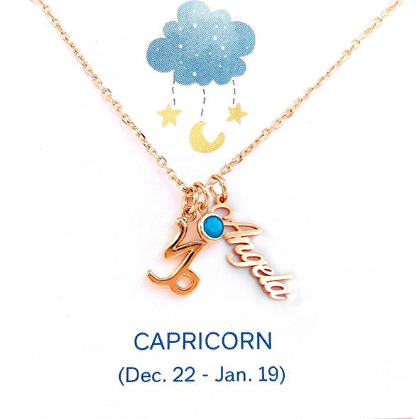925 Sterling Silver Zodiac Necklace Astrology Constellation Celestial Necklace