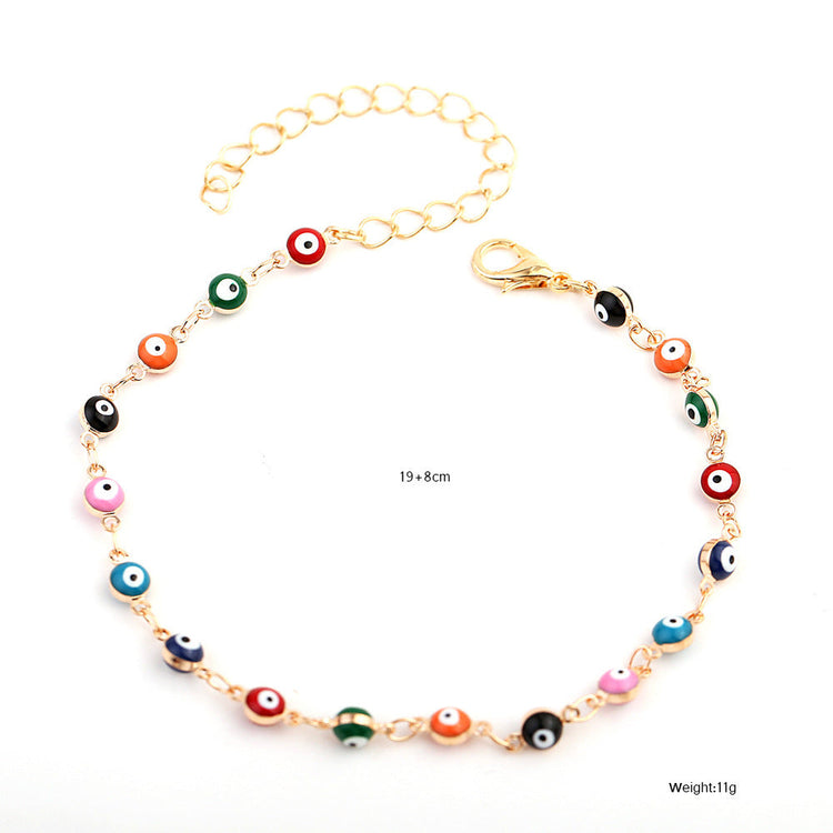 Vintage Evil Eye Anklet, Dainty Evil eye - onlyone