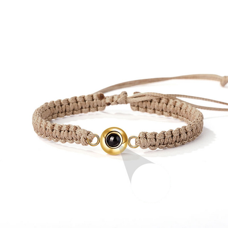 Personalized Braided Black Rope Photo Projection Bracelet Sweet Cool Gift