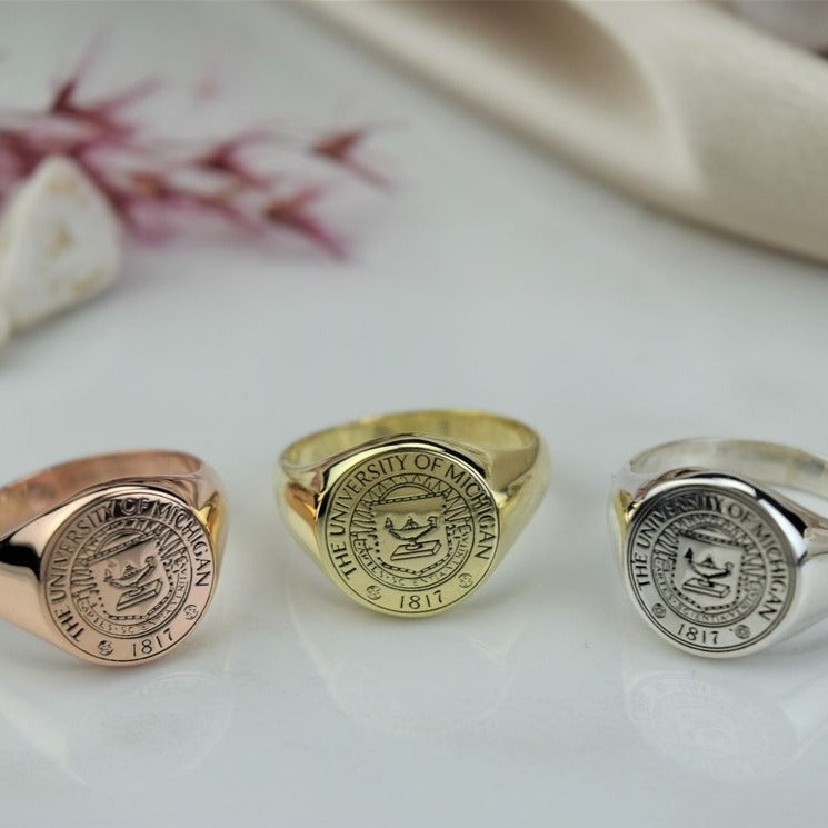 925 Sterling Silver Custom College Class Ring, Graduation Gift