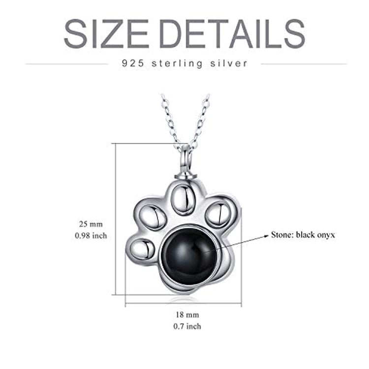 925 Sterling Silver Pet Urn Necklace Keepsake Ashes Cremation Memorial Jewelry with Cubic Zirconia - onlyone