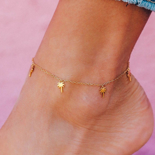 925 Sterling Silver Palm Anklet - onlyone