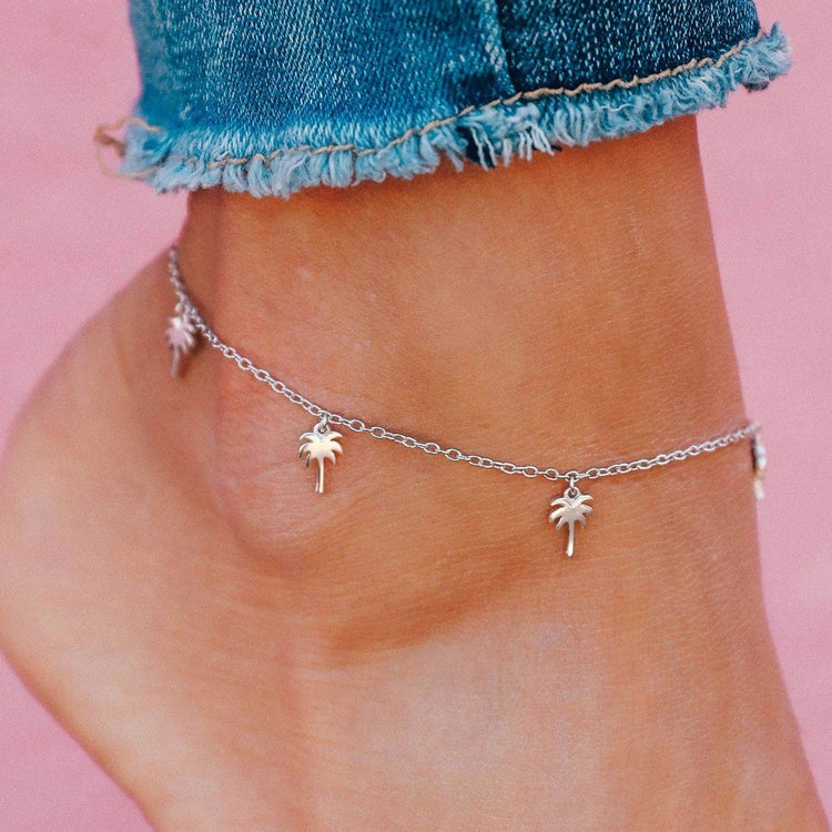 925 Sterling Silver Palm Anklet - onlyone