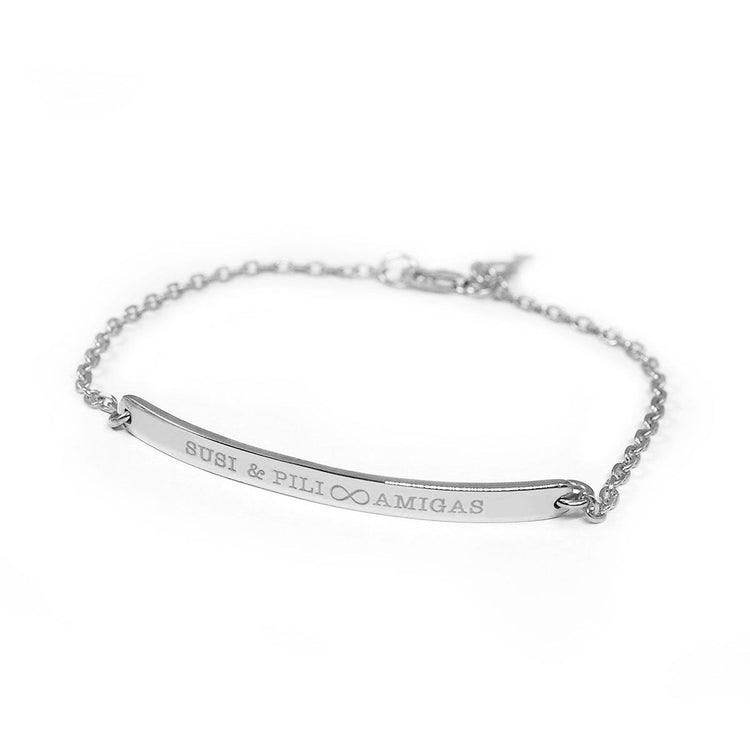 925 Sterling Silver Custom Bar Friendship Bracelet Coordinates Engraved Bracelets