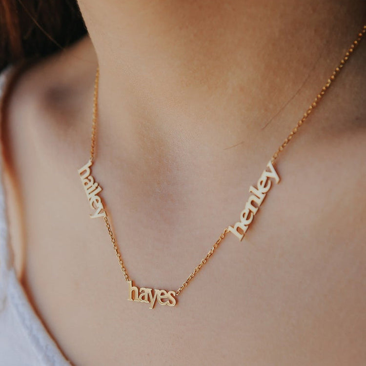 925 Sterling Silver Multiple Name Necklace, Nameplated Necklace, Gift For Her