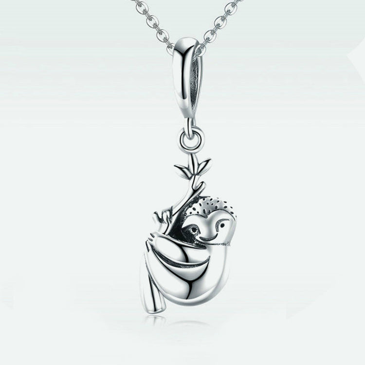 925 Sterling Silver Sloth Pendant Necklace - onlyone
