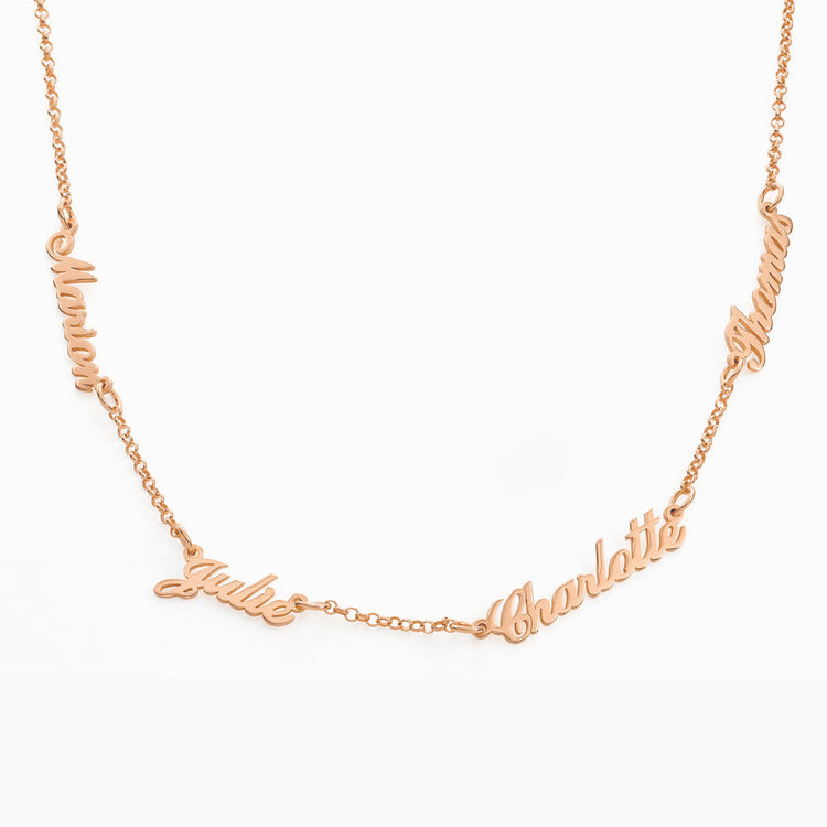 925 Sterling Silver Multiple Name Necklace, Nameplated Necklace, Gift For Her