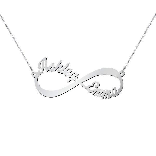 925 Sterling Silver Infinity Name Necklace Nameplate Necklace - onlyone