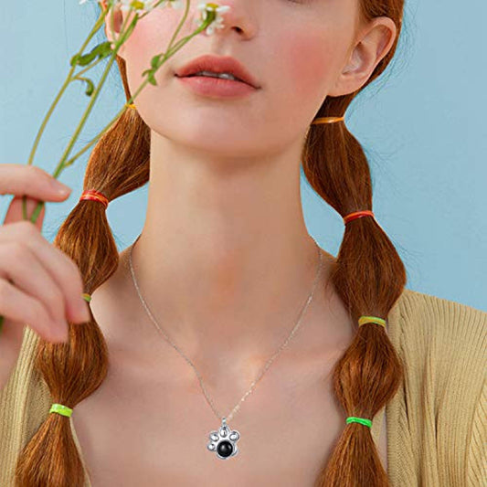 925 Sterling Silver Pet Urn Necklace Keepsake Ashes Cremation Memorial Jewelry with Cubic Zirconia - onlyone