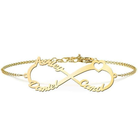 925 Sterling Silver Personalized Infinity Bracelet Heart Length 6�7.5�- onlyone