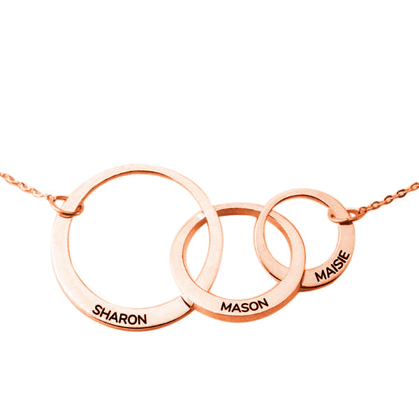 925 Sterling Silver Mom And Child Engraved Circle Necklace Gift For Mom - onlyone