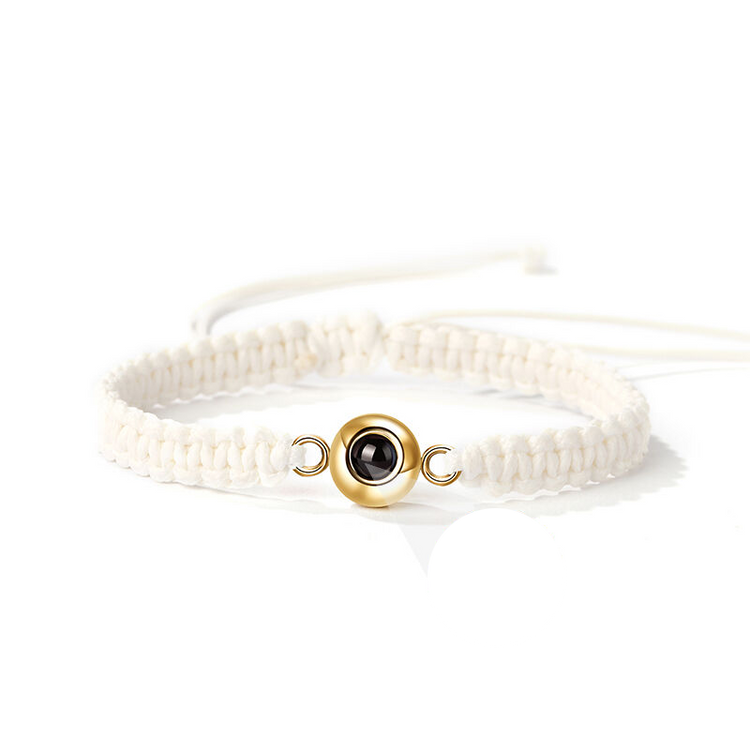 Personalized Braided Black Rope Photo Projection Bracelet Sweet Cool Gift
