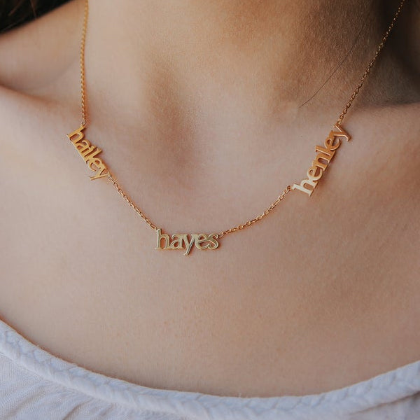 925 Sterling Silver Multiple Name Necklace, Nameplated Necklace, Gift For Her