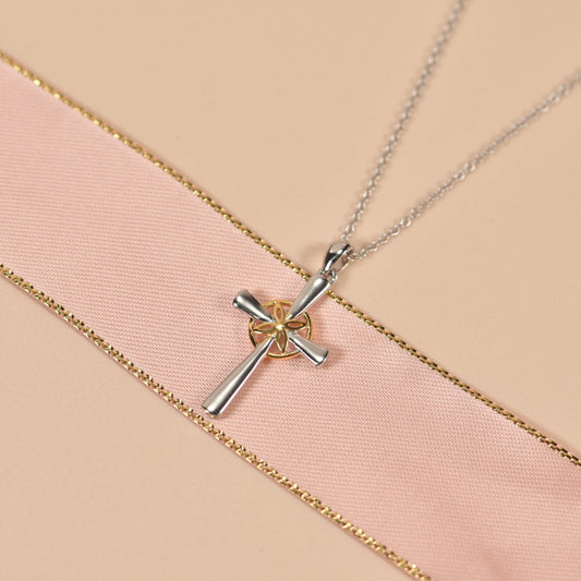 925 Sterling Silver Cross pendant Necklace With Lotus Cross Necklace For Women - onlyone