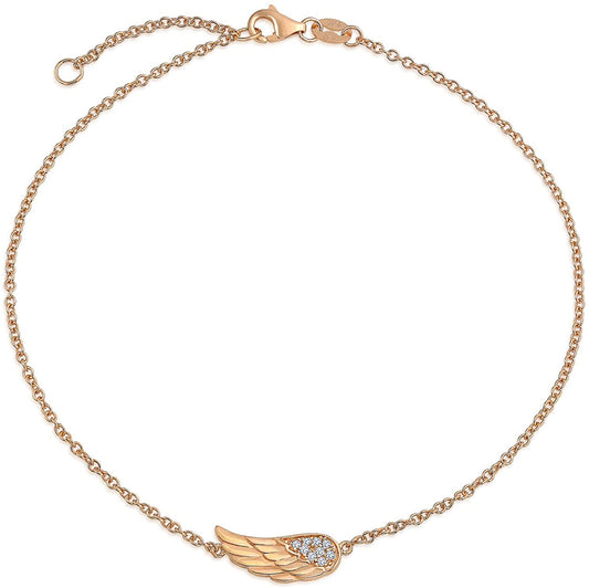 925 Sterling Silver Angel Wings Guardian Fashion Adjustable Anklets - onlyone