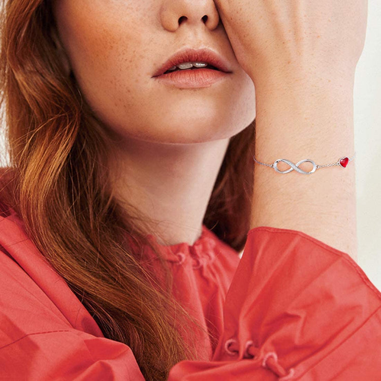 925 Sterling Silver Infinity Bracelet Adjustable Bracelet - onlyone