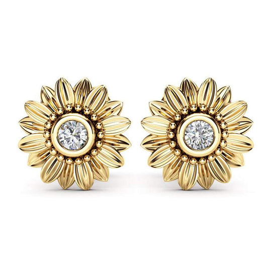 OnlyOne 925 Silver Golden Sunflower earrings - onlyone