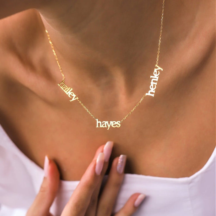 925 Sterling Silver Multiple Name Necklace, Nameplated Necklace, Gift For Her