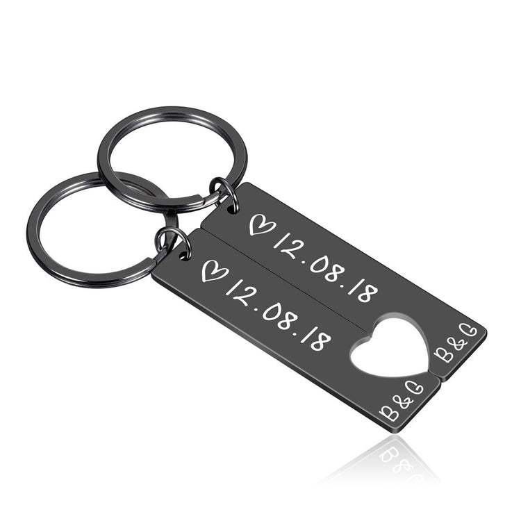 925 Sterling Silver Personalized Keychain Set
