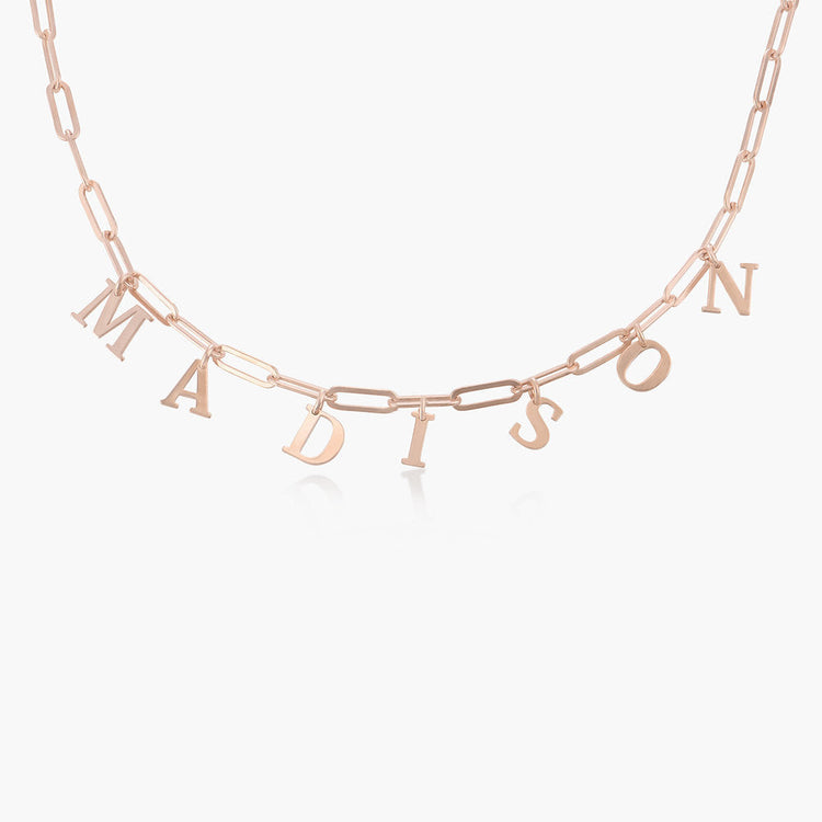 925 Sterling Silver Initial Choker In Clip Link, Gift For Girlfriend, Vote Necklace
