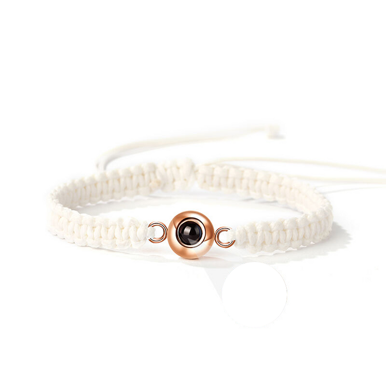 Personalized Braided Black Rope Photo Projection Bracelet Sweet Cool Gift